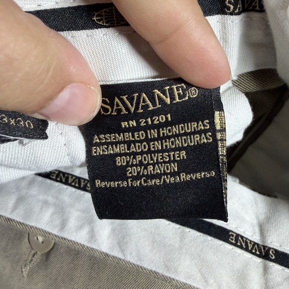 Vintage Savane Triple Pleat Pants Mens 33X30 Brown Cuffed - Picture 7 of 12